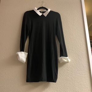Gothic Wednesday Black and white collar dress